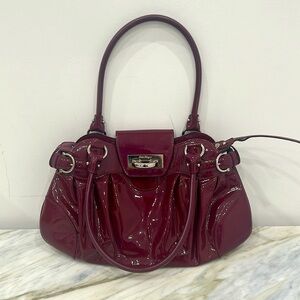 Salvatore Ferragamo Gancini handbag Marissa Wine Red